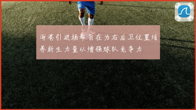 海港引进杨希旨在为右后卫位置培养新生力量以增强球队竞争力